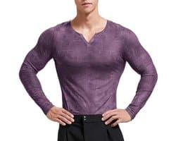 Palglg Heren zien door lange mouwen Sheer Mesh Gym Training Workout T-Shirt Sexy Transparante Tops Clubwear