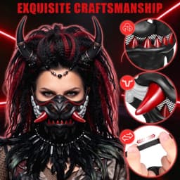 Ademende Japanse damesmaskers voor cosplay en feestjes met elastische band en kunststof ontwerp — thumbnail 3