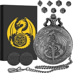 7-delige polyhedrale metalen dobbelstenen, mini DND-set met vliegende draak en zwaard tas, DND-geschenk met cadeau doos, spelaccessoires. — thumbnail 1