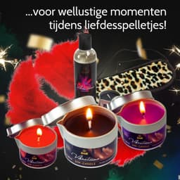 Druipkaarsenset - 3 Kleuren - Met Glijmiddel, Blinddoek en Veer — thumbnail 4