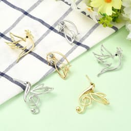 6 Stks 6 Stijlen Vogel Reversspeldjes Gouden Holle Dier Broches Kolibrie Broche Pin Duif Uil Pins Sjaal Gesp Tas Clip voor Vrouwen Mannen — thumbnail 4
