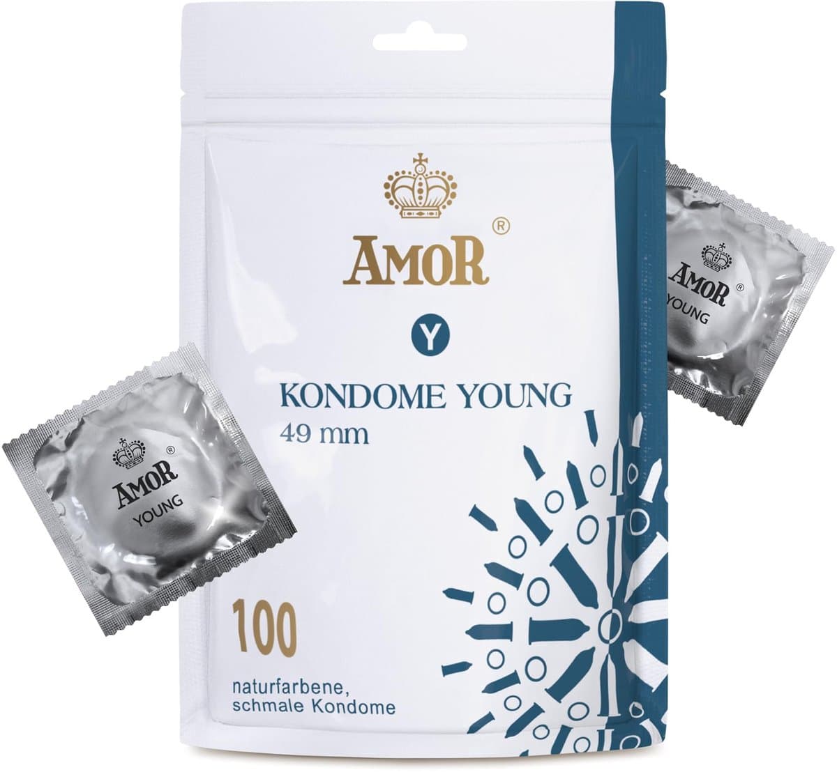 AMOR Premium Young nauwe pasvorm, Ø 49 mm, 100 stuks — afbeelding 1