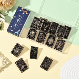 1 Doos 14 Stks 14 Stijlen Tarot Kaart Emaille Pins Gothic Broche Pin Zwarte Legering Waarzeggerij Kaarten Thema Zon Maan Ster Revers Badge Broches Set voor Rugzakken Tassen Kleding Decoratie — thumbnail 5