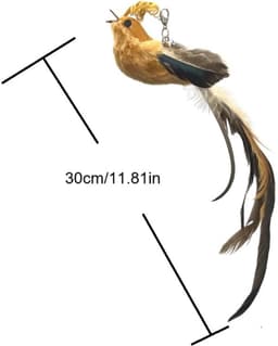 Interactief Katten Veren Speelgoed voor Kat Volwassene en Katje, 7st Vervanging Vogels Ballen Veren met Bel en 2st Handheld Elastische Teaser Toverstokjes voor Kitty Katje Binnen (B) — thumbnail 5