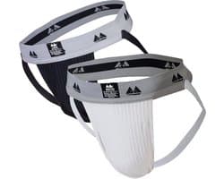 MM Sports Original Edition Swimmer/Jogger Jockstrap 2 inch Multipack 1x Black + 1x White - MAAT S - Heren Ondergoed - Jockstrap voor Man - Mannen Jock