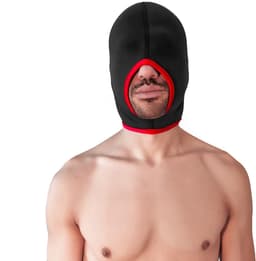 Brutus - Neoprene Blind Face Fucker Hood - Zonder Oogopeningen - Zwart/Rood — thumbnail 1