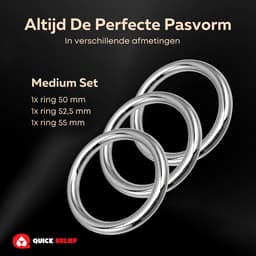 Quick Relief Steel Armor™ Cockring Set Large - Set van 3 RVS Metalen Cockringen - 50 mm, 52,5 mm, 55 mm — thumbnail 4