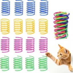 Spiraalveren, nieuw huisdierspeelgoed voor katten, kattenspringspeelgoed, kunststof, kleurrijke spiraalveren — thumbnail 1