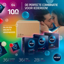 MY.SIZE 100 Condooms 64 mm Megaset Classic+Mix+Pro I Maat 1 I 100 stuks voordeelverpakking I Extra dun Premium condoom I Zeer dun gevoelig I Dunne wand I Vegan condooms I Condooms voor mannen — thumbnail 2
