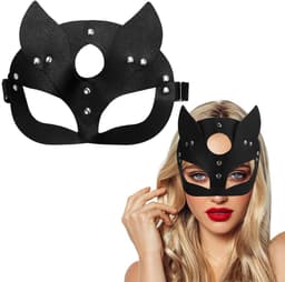 Solidchoice - Catwoman Masker van PU Leer voor Halloween en Feestjes — thumbnail 1