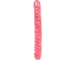 Doc Johnson Crystal Jellies dubbele dildo Jr. Double Dong roze - 30,23 cm — afbeelding 1