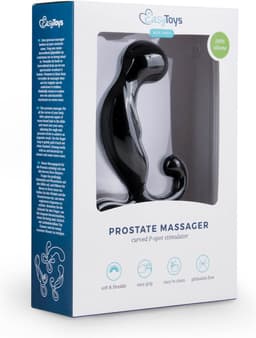 EasyToys - Prostaat Massager - Prostaat Dildo met Handvat - Gebogen - Buttplug - Anal Plug - Sex Toys voor Vrouwen en Mannen - Seksspeeltjes - Dildo Mannen Anaal - Zwart — thumbnail 3