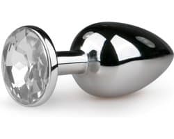 EasyToys - Metalen Buttplug met Zilveren Diamant - Buttplugs - Buttplug Metaal - Anal Plug - Sex Toys voor Vrouwen en Mannen - Seksspeeltjes - Zilver - S