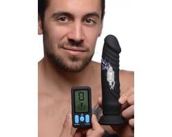 XR Brands - Vibrating and E-Stim Silicone Dildo + Remote Control