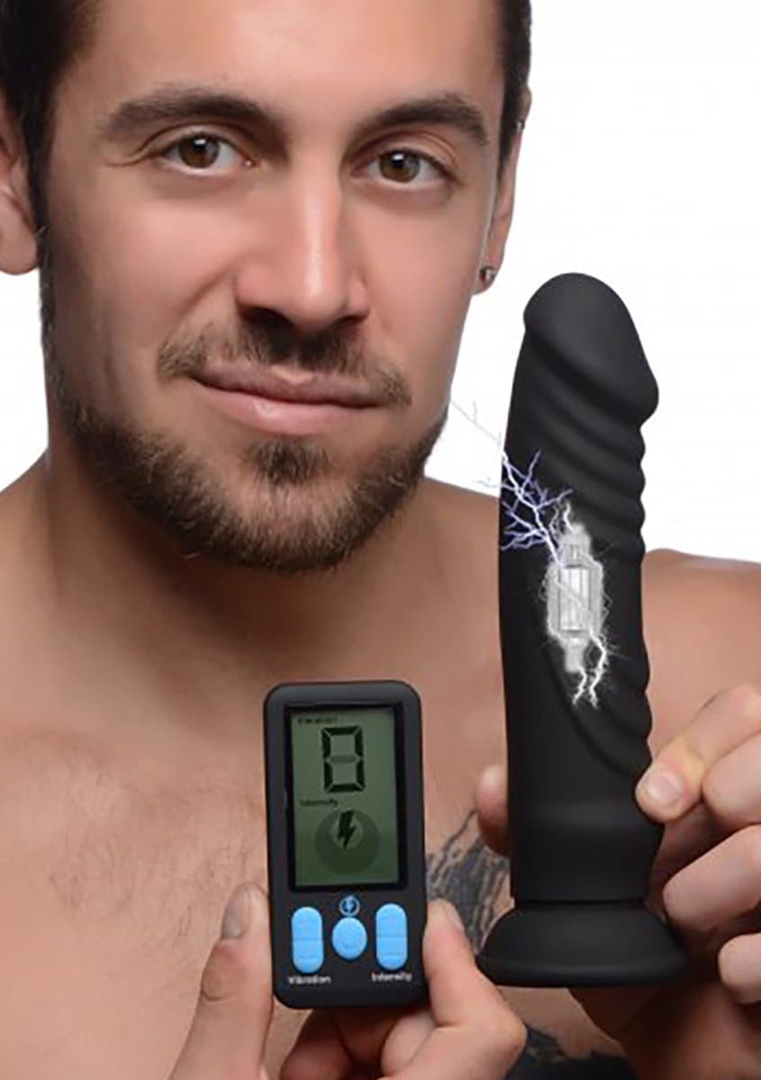 XR Brands - Vibrating and E-Stim Silicone Dildo + Remote Control — afbeelding 1