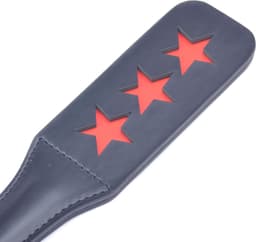 Spanking Paddle Triple Star - SM attribuut - Hoogwaardig kwaliteit - Voor volwassenen - Zwart - Kunststof - Spannend voor koppels - Sex speeltjes - Sex toys - Makkelijk in gebruik - Erotiek - Bondage - Sexspelletjes voor mannen en vrouwen — thumbnail 4