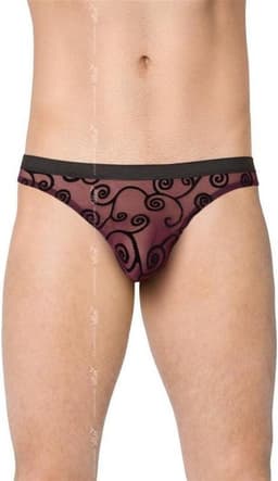 Softline Collection - sexy kanten herenslip zwart/ paars L — thumbnail 1
