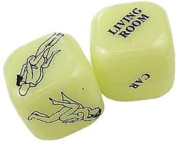 Sex dobbelstenen spel 2 stuks (glow in the dark)