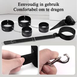DOWO® - BDSM Extreme Bondage Set - SM Handboeien - Enkelboeien - Blinddoek - Sex Toys voor Koppels - Seksspeeltjes voor vrouwen - 7 Delig — thumbnail 5