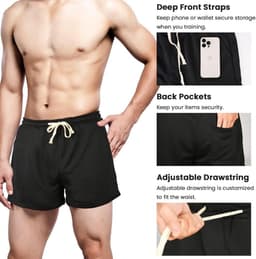 Gym Shorts Heren 7.5cm Hardloopshorts Elastische Taille Sportshorts — thumbnail 3