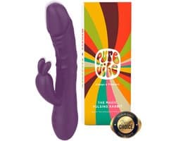 PureVibe® Magic Pulsing Rabbit – Stotende Rabbit Vibrator voor Vrouwen – Clitoris & G-Spot Stimulator – Dildo - 10 Stoot- & 10 Vibratiestanden – Sex Toys voor Koppels – Paars