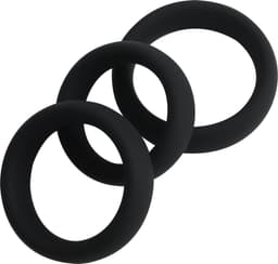 Banoch | Cockring set donut trio | zwart siliconen | Ø 40/45/50 mm — thumbnail 10