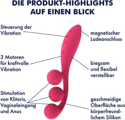 Satisfyer 'Tri Ball 1', 20,5 cm, oplegvibrator, 3 motoren — thumbnail 3