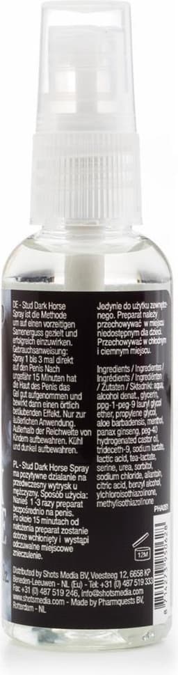 Shots Pharmquests delay spray/gel Dark Horse Delay Spray 50 ml — thumbnail 2
