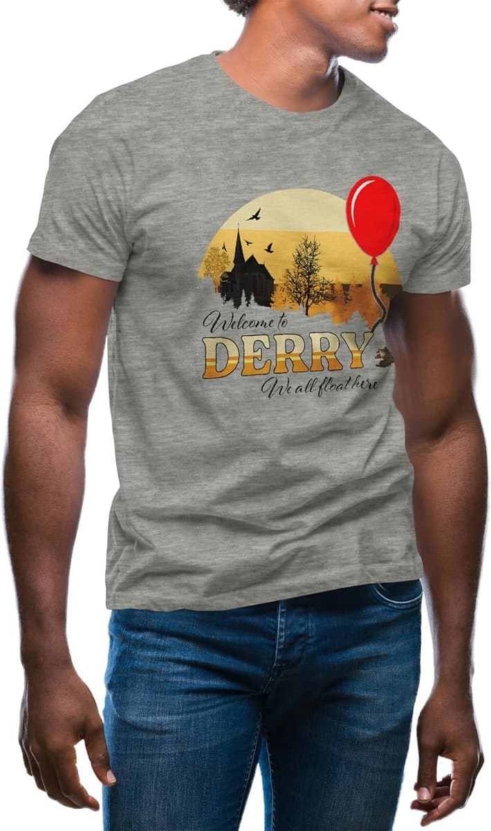Horror T-Shirt Geïnspireerd op Klassieke Stephen King Roman - 'Welcome to Derry' Thema — afbeelding 1