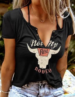 Dames T-Shirt Country Muziek Grafisch Zomer Top 'Smooth as Tennessee Whisky' — thumbnail 3