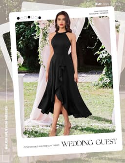 Elegante Lange Avondjurk Dames Hi-Low Feestjurk voor Bruiloft en Cocktailparty — thumbnail 5