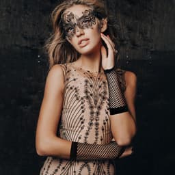 Ronte - Elegant zwart lang dameshandschoenen voor cosplay en Halloween met kanten rand — thumbnail 4