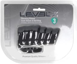 Vibrerende Geribbelde Siliconen Cock Sleeve en Ball Ring - Zwart — thumbnail 10
