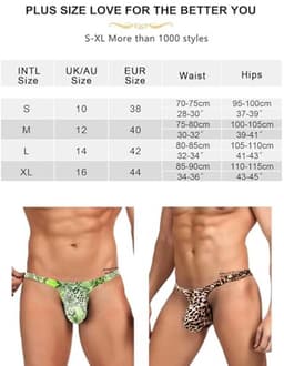 Luipaard zwembroek voor heren, comfortabele tanga slips, lage taille ondergoed, grote maten — thumbnail 3
