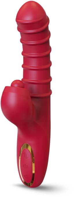 IVY LUX – 3-in-1 Vibrator voor Vrouwen – Dildo Vibrator met Stootfunctie – G-spot Vibrator + Clitoris Stimulator – Trillen & Pulseren – Waterdicht – USB Oplaadbaar — thumbnail 1