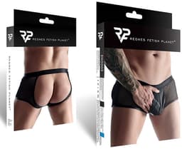 Wetlook en mesh Men's shorts - Black — thumbnail 3