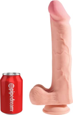 Pipedream - King Cock - Triple Density Dildo met Balzak - 30,5 cm - Beige — thumbnail 1