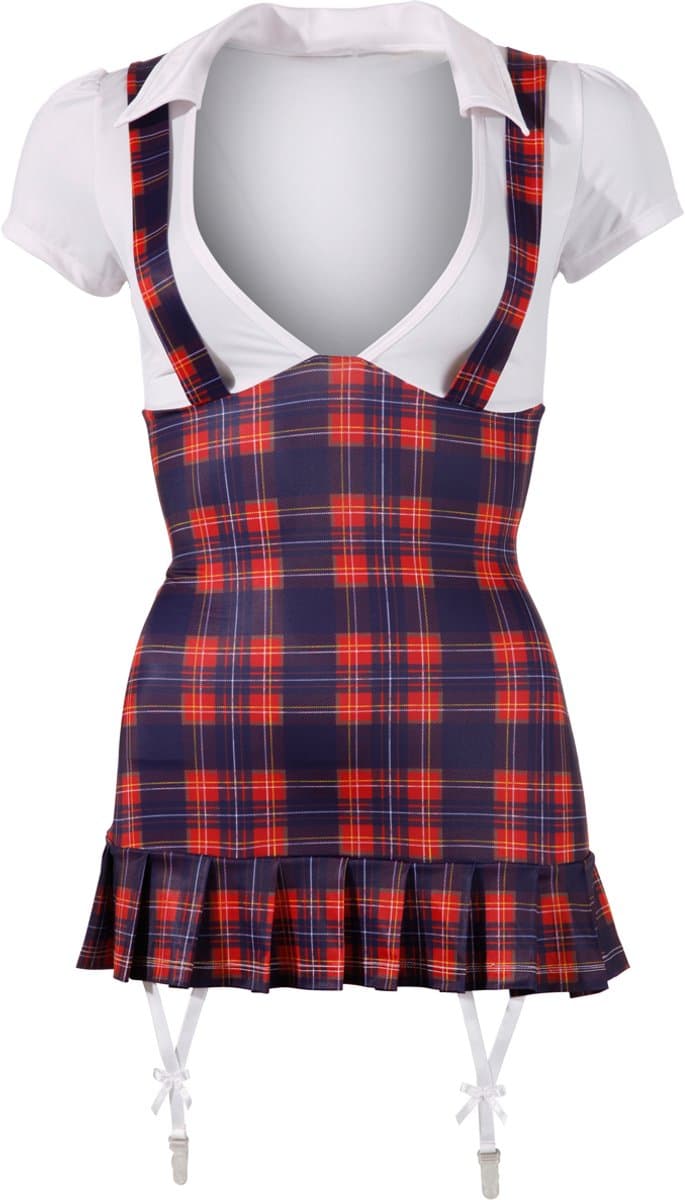 Cottelli Collection – Schoolmeisje Mini Jurk voor Ondeugende Spelen of Spannende Verassingen – Maat M – Purper — afbeelding 1