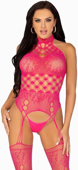 High neck lace bodystocking — thumbnail 10