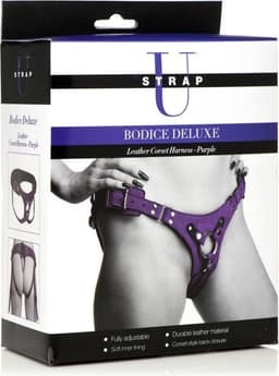 Korset Deluxe Leren Strap On - Roze — thumbnail 9