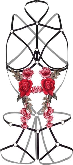 Roses Strappy Teddy w. Pasties — thumbnail 2