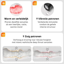 Sensual Desire® Pro Intense – Blowjob Simulator – Sex Toys voor Mannen Zelf Aftrekken – Pocket Pussy – Masturbator voor Man Automatisch – 18 Standen & Krachtige Zuigkracht – Verwarmend effect — thumbnail 6