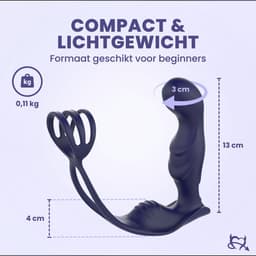 Toys Hub® Prostaat Vibrator PRO met Afstandsbediening - 11 Vibraties – Dubbele Stimulatie - Anaal Dildo - Plug - Stimulator - Massager met Cockring - Prostaat Dildo - Vibrators voor Mannen - Sex Toys Couples & Koppels — thumbnail 2