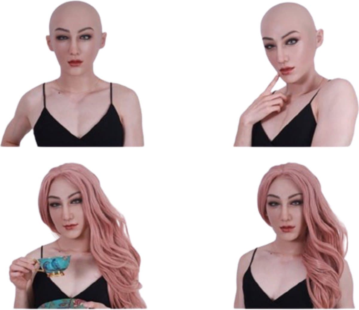 Siliconen Masker-Vrouwenmasker- Masker- Gezichtsmasker-Cosplay-Transgender-Travestie- Gezicht-Crossdresser — afbeelding 1