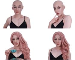 Siliconen Masker-Vrouwenmasker- Masker- Gezichtsmasker-Cosplay-Transgender-Travestie- Gezicht-Crossdresser