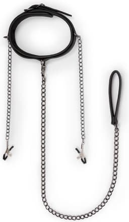 EasyToys - Fetish Set met Halsband en Tepelklemmen - Duurzaam - Bondage Set - Rollenspel Erotiek - BDSM Set - Puppy Play - Bondage Sex Toys voor Vrouwen en Mannen - Tepelklemmen voor Mannen - Erotisch Spel - Zwart — thumbnail 5