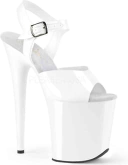 Pleaser - FLAMINGO-808N Sandaal met enkelband, Paaldans schoenen - Paaldans schoenen - 36 Shoes - Wit — thumbnail 1