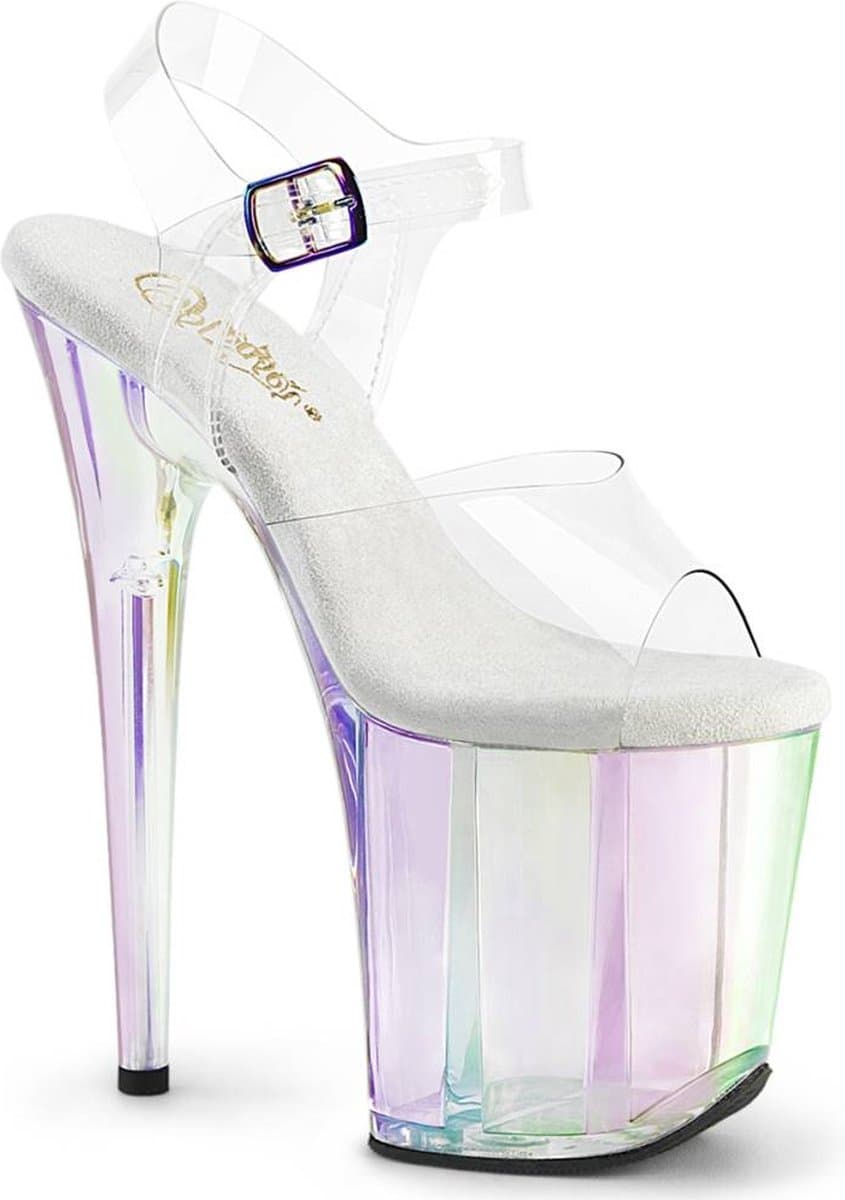 Pleaser - FLAMINGO808HT Sandaal met enkelband, Paaldans schoenen - US 5 - 35 Shoes - Transparant — afbeelding 1
