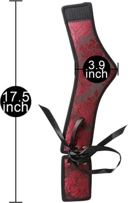 Luxe Rode Bondage Halsband met Gouden Ketting – Verstelbare Kraag met Oosters Motief voor BDSM Rollenspel — thumbnail 2