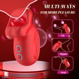 Tongvibrator - Clitoris Zuiger - Vibrator - Bef Vibrator - Clitoris Stimulator - Sex Toys voor vrouwen - 10 standen - Siliconen - Cadeau - Voor haar- Voor hem - Sex speeltje — thumbnail 6
